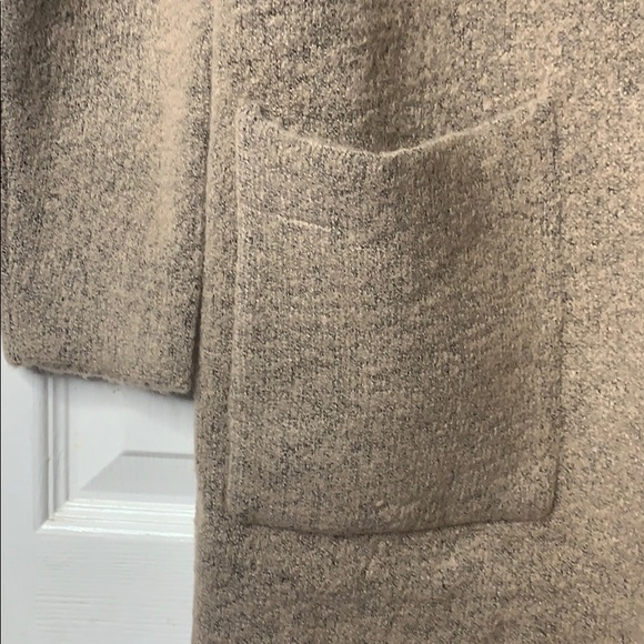 Oatmeal Open Collar Cardigan Coat - Picture 7 of 8